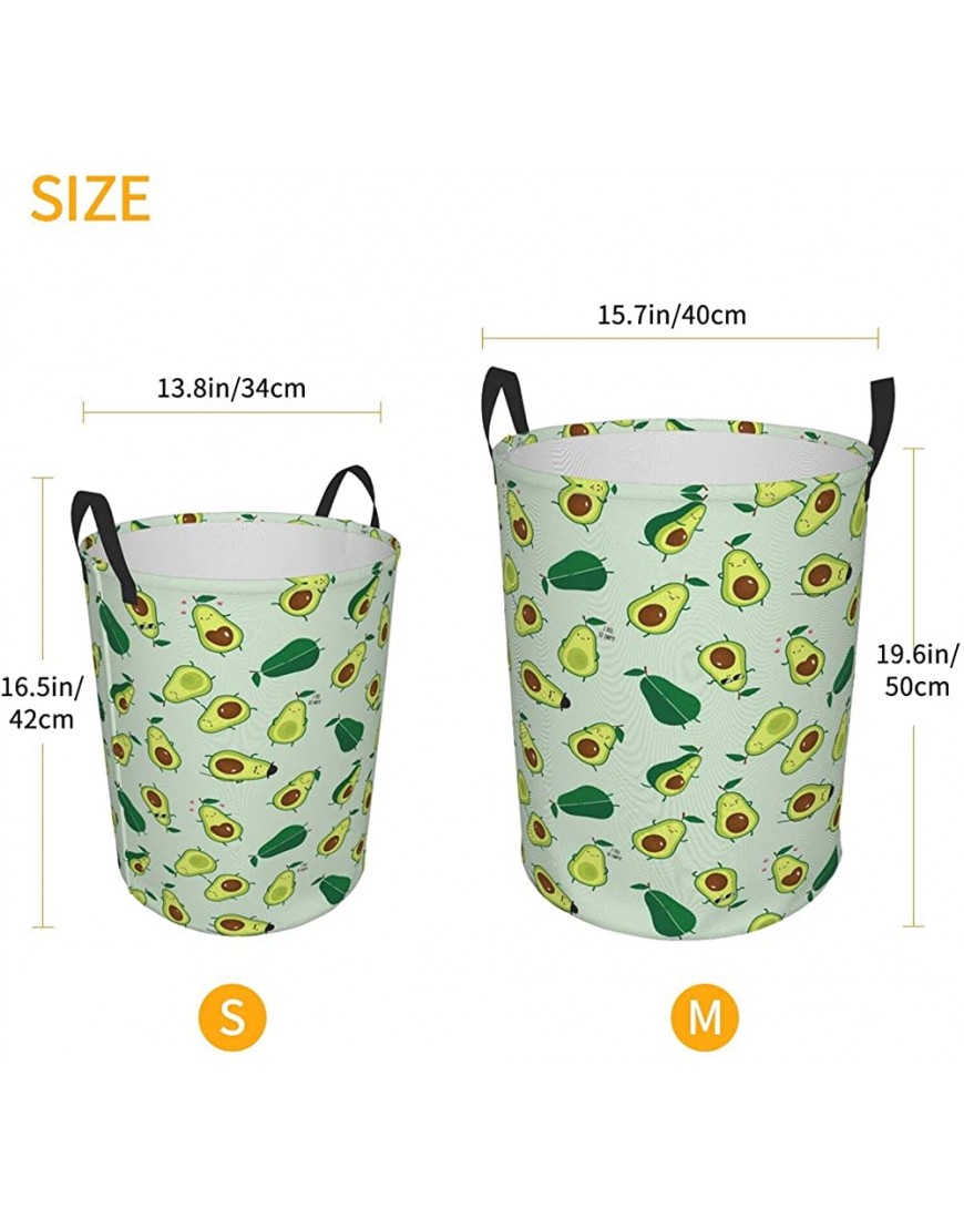 Foruidea Funny Avocado Laundry Basket,Laundry Hamper,Collapsible Storage Bin,Waterproof Oxford Fabric Clothes Baskets,Nursery Hamper For Home,Office,Dorm,Gift Basket - BY1F57SQK