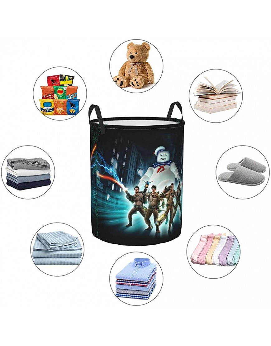 Ikiutu Ghostbusters Childrens Laundry Hamper Gift Baskets,Organizer Bin for Kids Nursery.Round Dirty Clothes Hamper,for Toys,Room Decor - B50VIU4J6