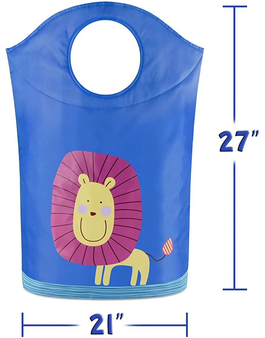KMD Kids Laundry Hamper Collapsible Dirty Clothes Basket Pop Up Bin for Baby Nursery Boys and Girls Bedroom Decor Lion - BLO22JHDW