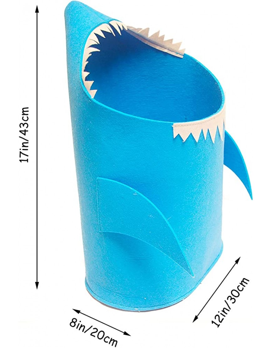 Mitag Blue Shark Felt Toy Bin Laundry Basket Kids Hamper for Household Home Kids Nursery for Girls Boys - BBMTNUTZA
