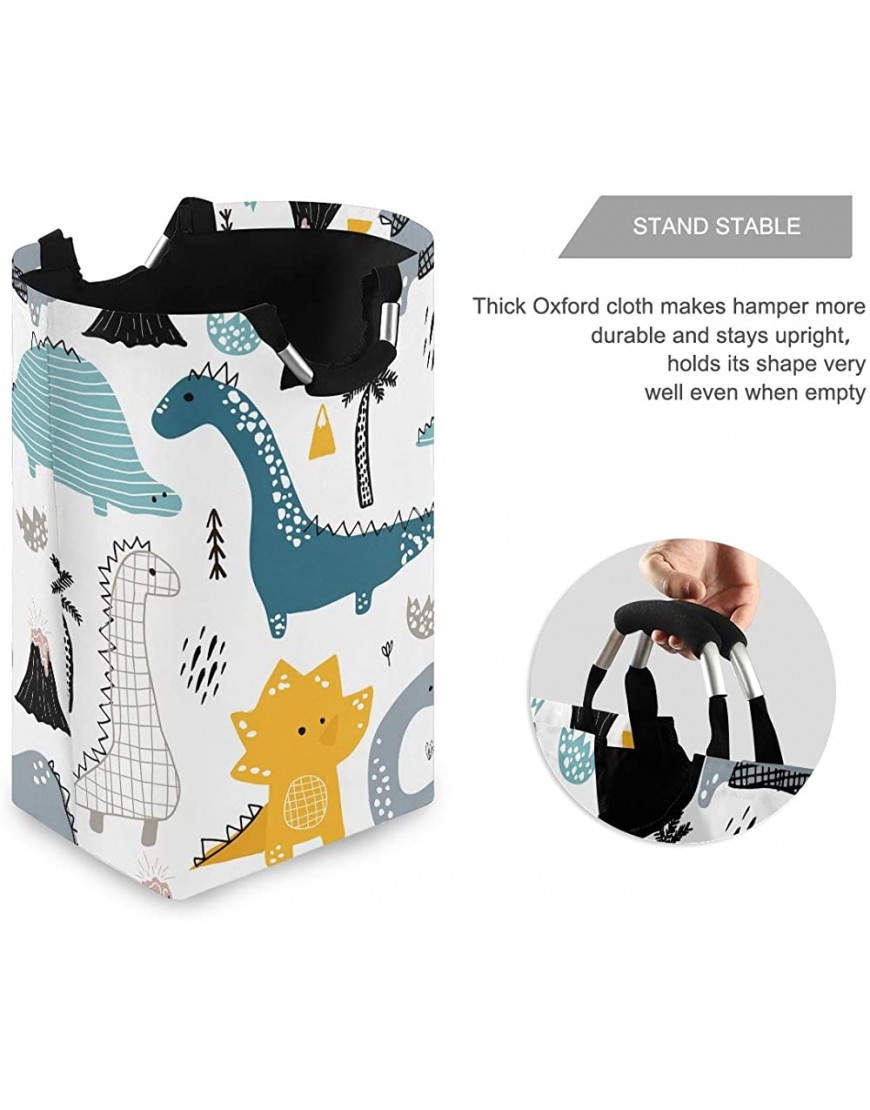 OREZI Creative Childish Dinosaur Laundry Hamper,Waterproof and Foldable Laundry Bag with Handles for Baby Nursery College Dorms Kids Bedroom Bathroom - B4HYO6MVJ