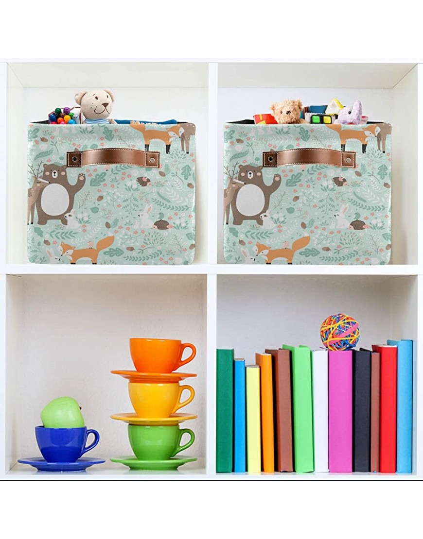 OREZI Rectangular Storage Bins with Handles,Collapsible Forest Animals Laundry Hamper Storage Box for Toy Bins,Gift Baskets Bedroom,Clothes,Pack 1 - BIG0Y5JFI
