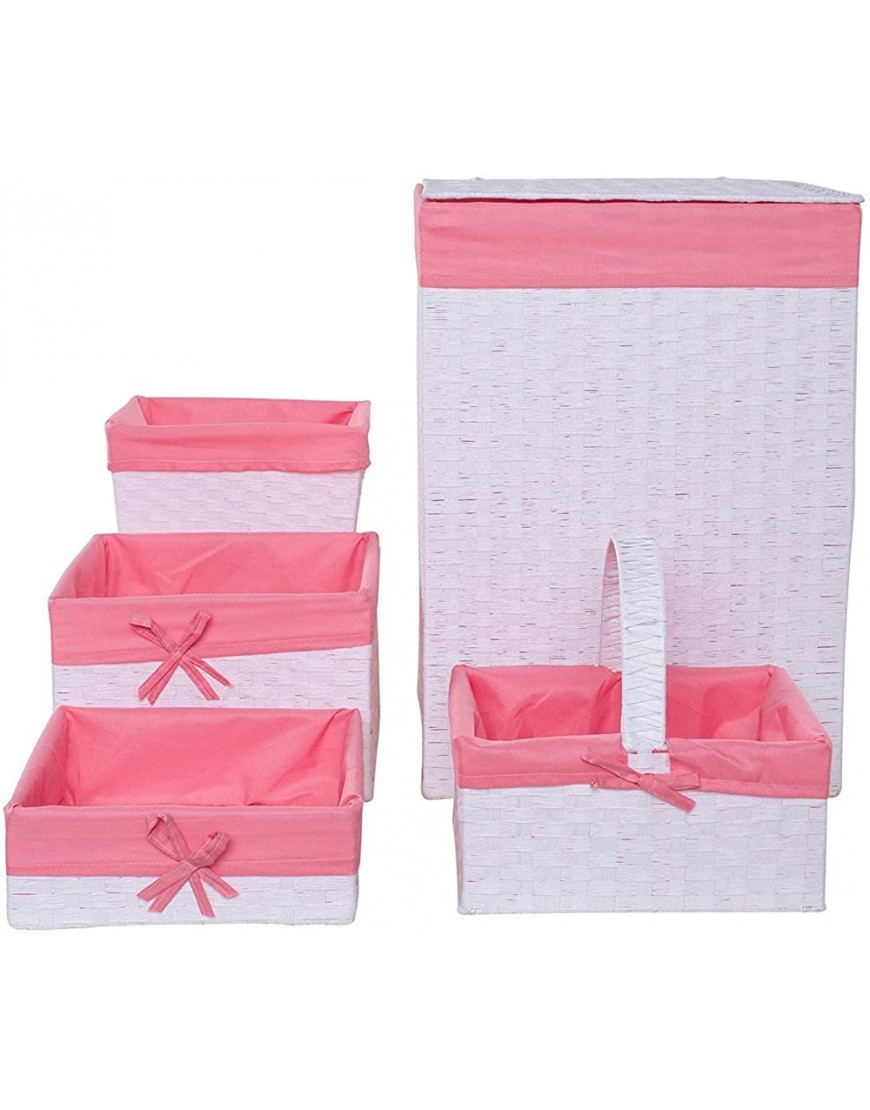 Redmon Budget Series Basket Large White Pink - BUGPRLHA3