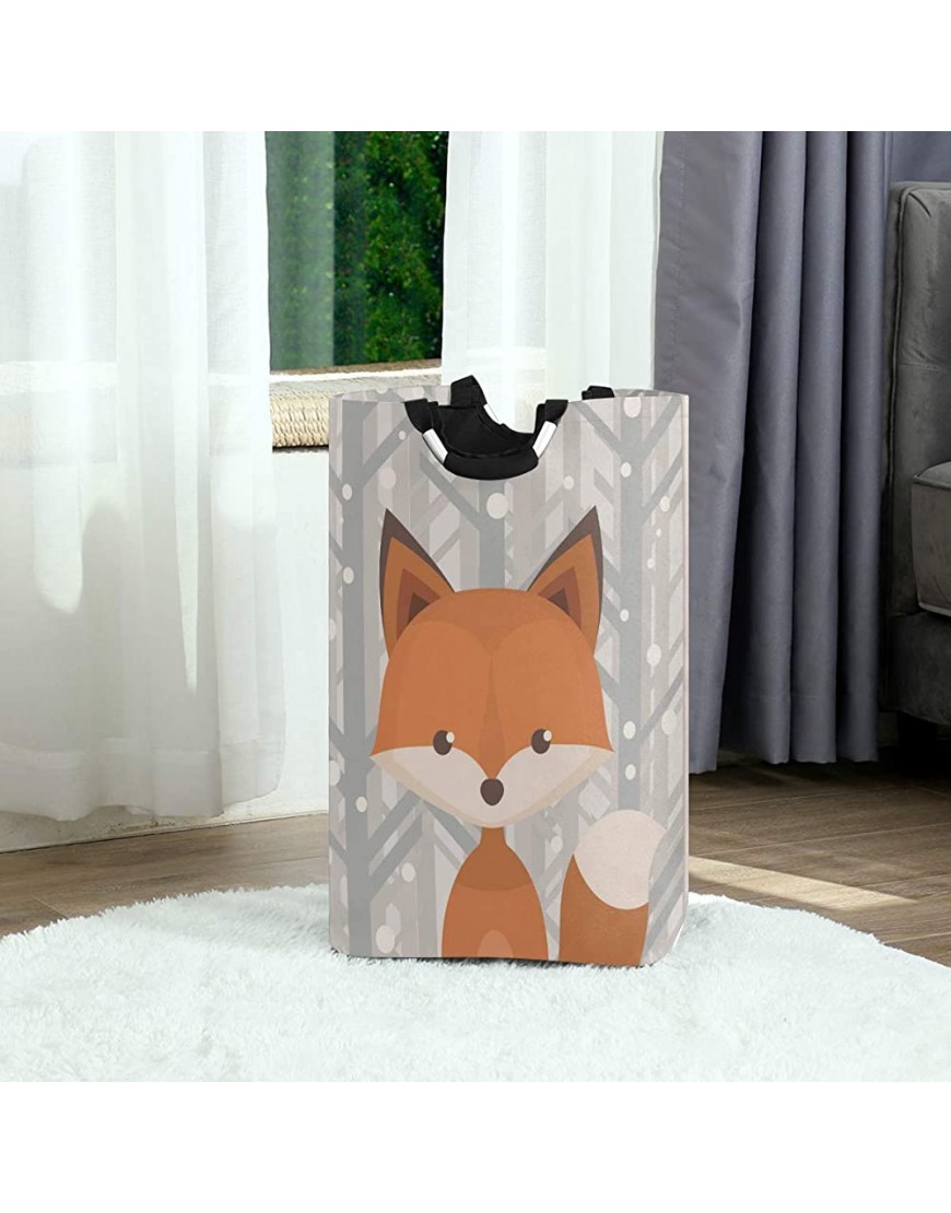 senya Brown Fox Large Home Organizer Bin Storage Bags Clothes Hamper Foldable Laundry Basket for Bedroom Bathroom Baby Nursery Organizerw - BQNA2BN72