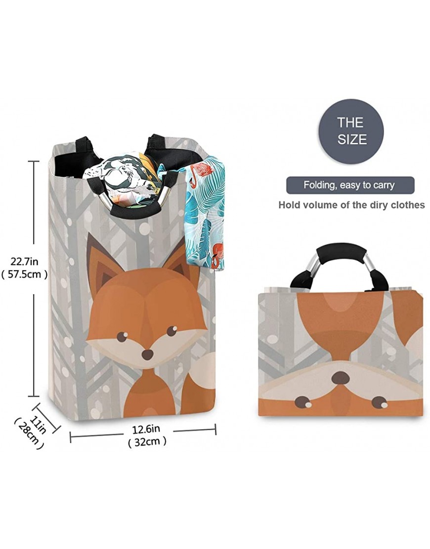 senya Brown Fox Large Home Organizer Bin Storage Bags Clothes Hamper Foldable Laundry Basket for Bedroom Bathroom Baby Nursery Organizerw - BQNA2BN72