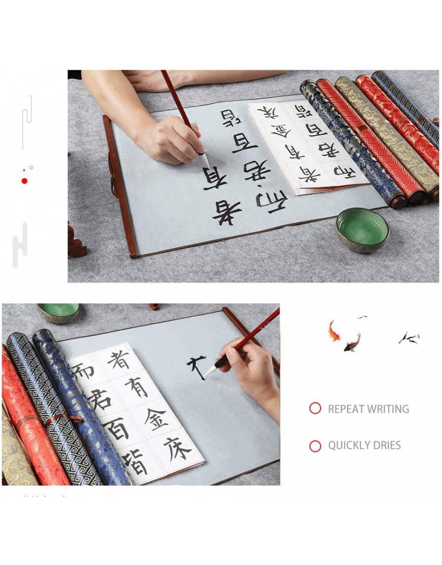 Water Writing Cloth,Advanced Imitation Rice Paper Brocade,Chinese Calligraphy Practice Tool,Reusable,ten Thousand Times Water Writing Cloth Scroll,Environmentally Friendly and Quick-Drying - B0EF1CMO5