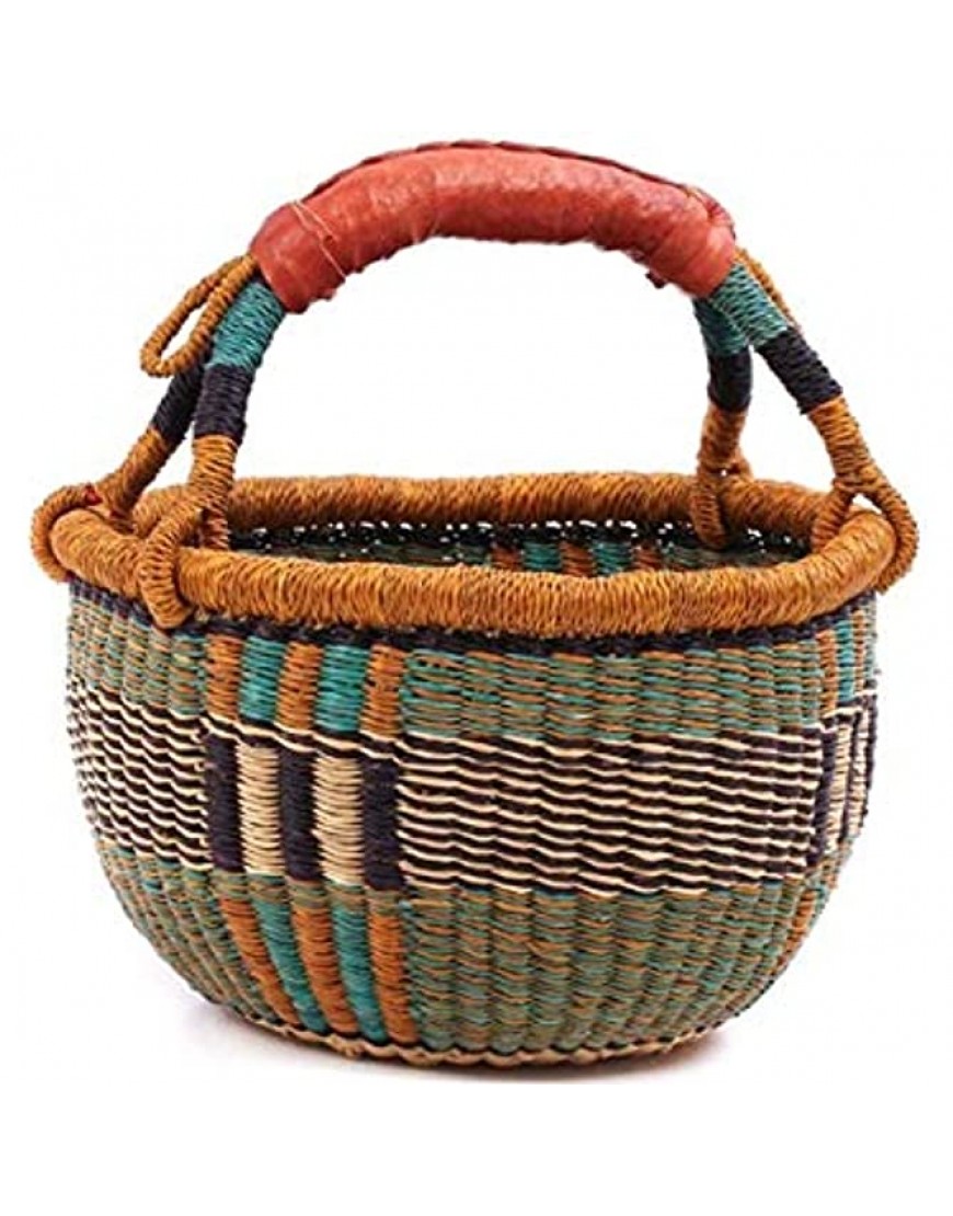 9"-11" Across Small Bolga African Bolga Ghana Basket Fair Trade Ghana Baskets toys Egg baskets Orange - BJ5S6KR48
