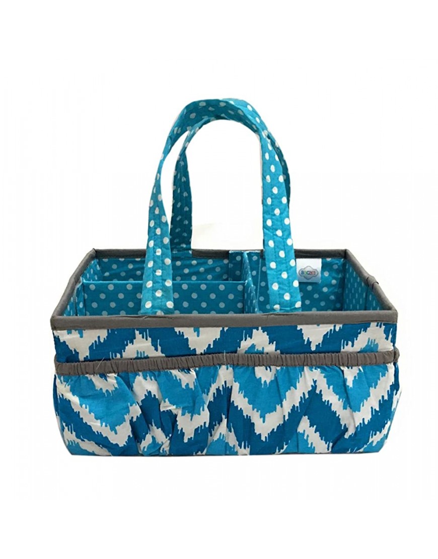 Bacati Mix and Match Nursery Fabric Storage Caddy with Handles Turquoise - BFMNJQNOG