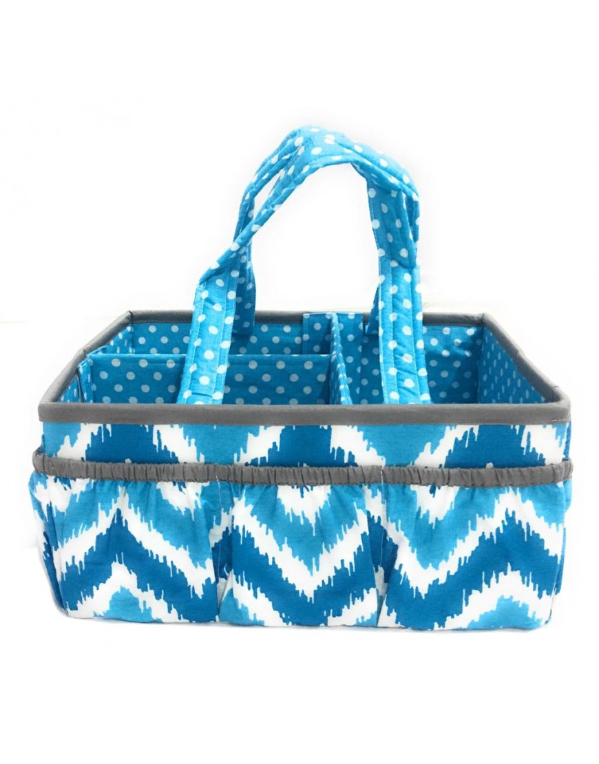 Bacati Mix and Match Nursery Fabric Storage Caddy with Handles Turquoise - BFMNJQNOG