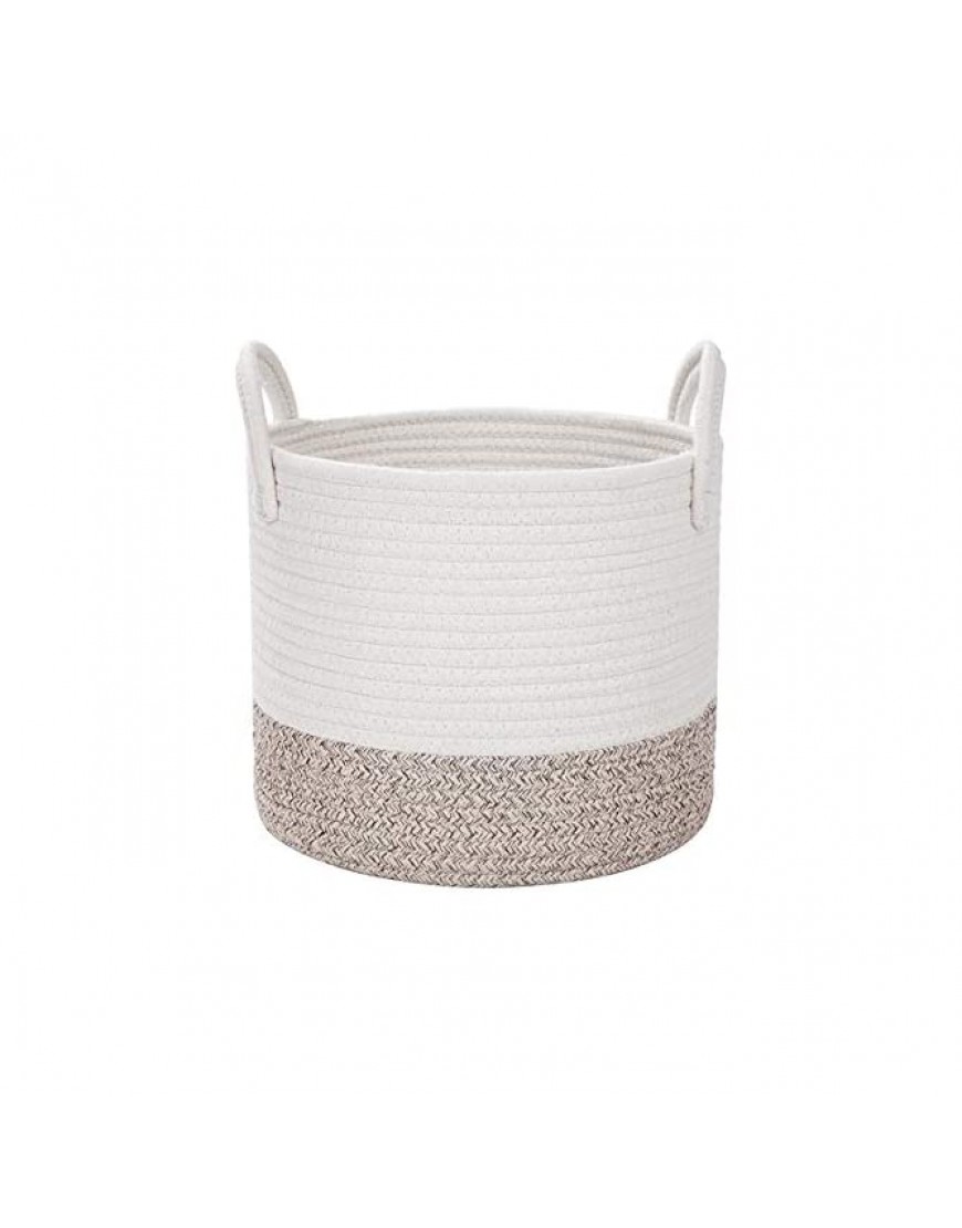 Cotton Rope Storage Tote Basket Brown and White - BFK21HHPE
