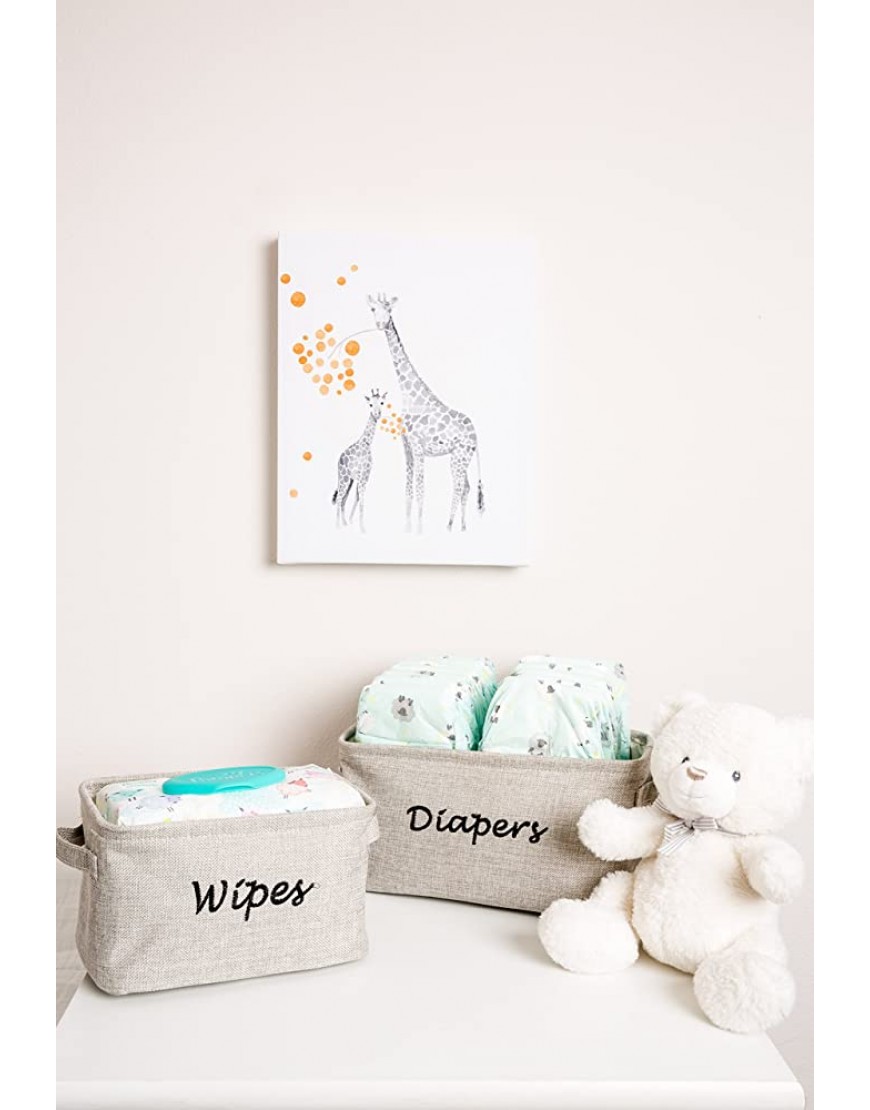 Dejaroo Baby Wipe Storage Bin Nursery Organizer Caddy Embroidered Eco-Friendly Grey Linen Grey - BLNMVK77Z
