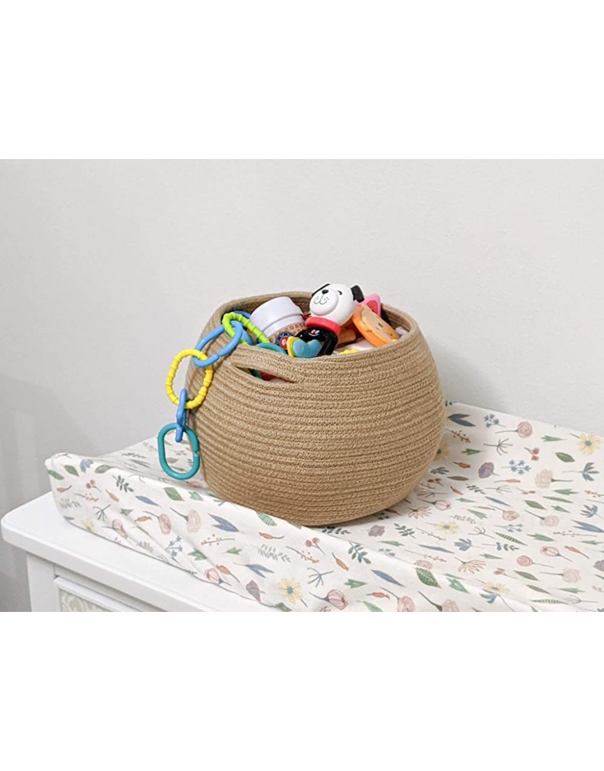 Goodpick Cute Round Basket Cotton Rope Jute Baskets in Living Room Woven Towel Basket Bedroom Storage Bakset for Children Corner Plant Basket Indoor Jute 10D x 8.3H - BYPVVZF7M