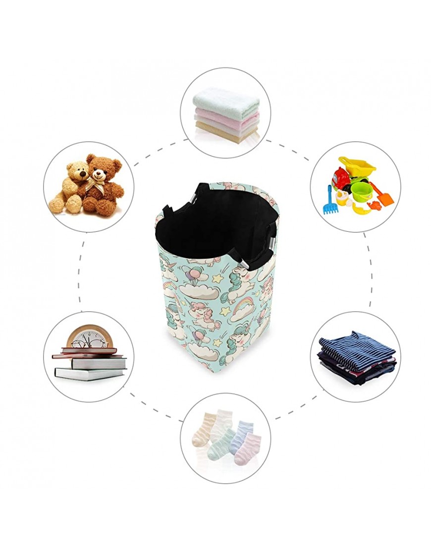 MNSRUU Collapsible Fabric Baskets Set for Children Toy Storage Nursery Baskets Unicorns Laundry Baskets Dirty Clothes Bag Large Capacity - BF0H86SMB