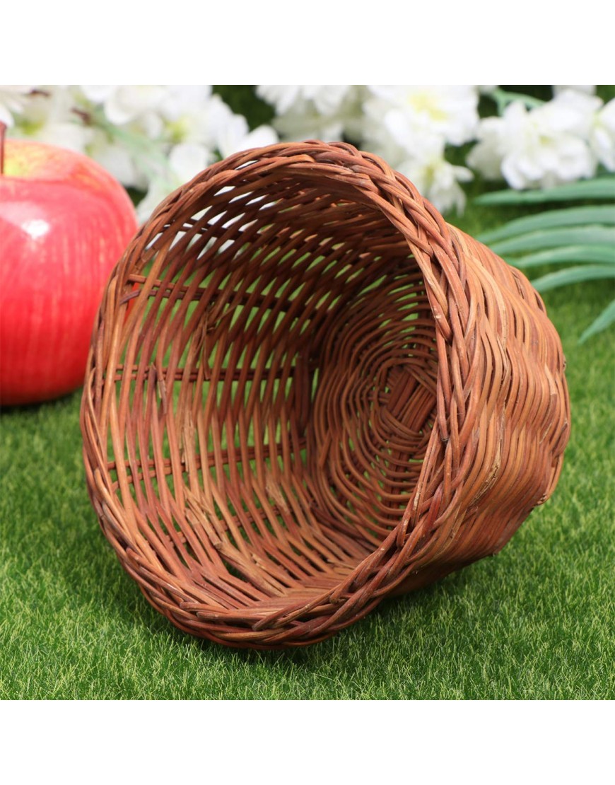 PRETYZOOM Mini Woven Baskets with Handles Handwoven Easter Basket for Party Favors Crafts and Decor Handless Round - BCKPBWPQ9
