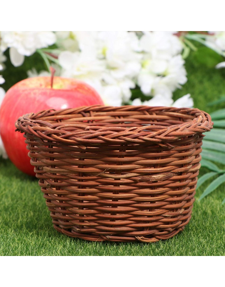 PRETYZOOM Mini Woven Baskets with Handles Handwoven Easter Basket for Party Favors Crafts and Decor Handless Round - BCKPBWPQ9