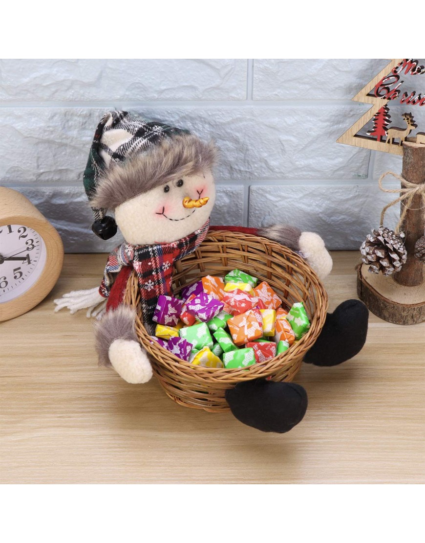 STOBOK Christmas Candy Storage Basket Snowman Gift Holder Candy Holder Fruits Container for Kids Party Xmas Christmas Party - BDQO7UQUG