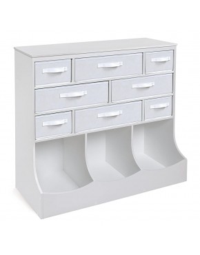 Storage Station 8 Cubby 3 Bin Organizing Unit with Reversible Baskets - BY51PWOR9