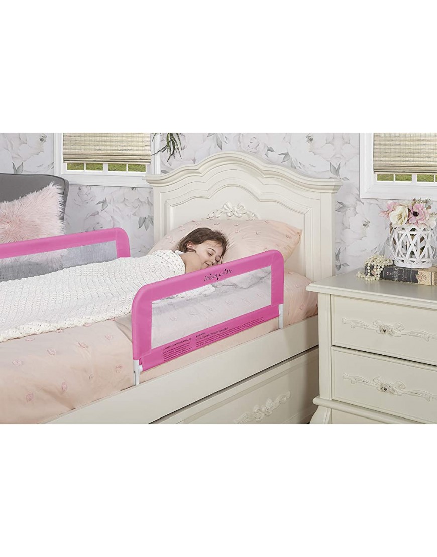 Dream On Me Mesh Security Bed Rails Double Pack in Pink Pack of 2 - BG8QI5PVA