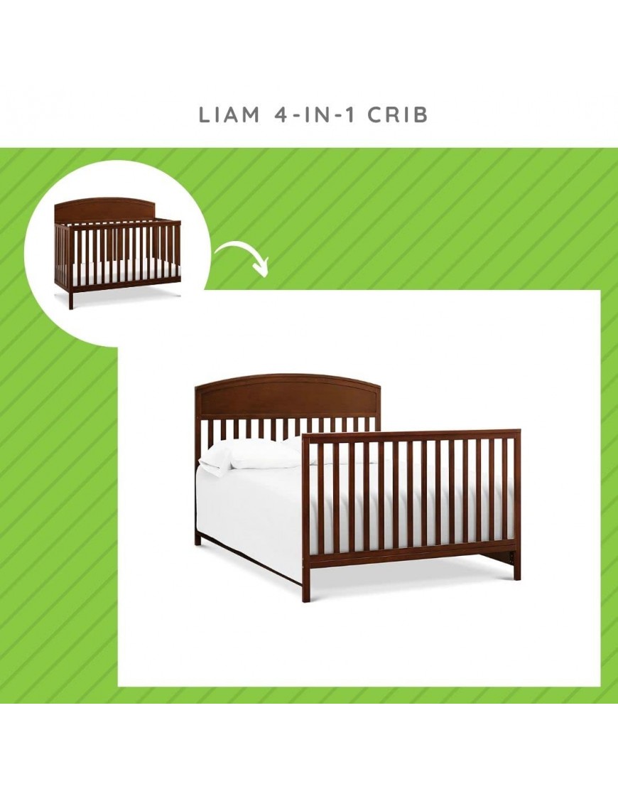 Full Size Conversion Kit Bed Rails for Davinci Liam 4-in-1 Crib Espresso - BALQNWAPF