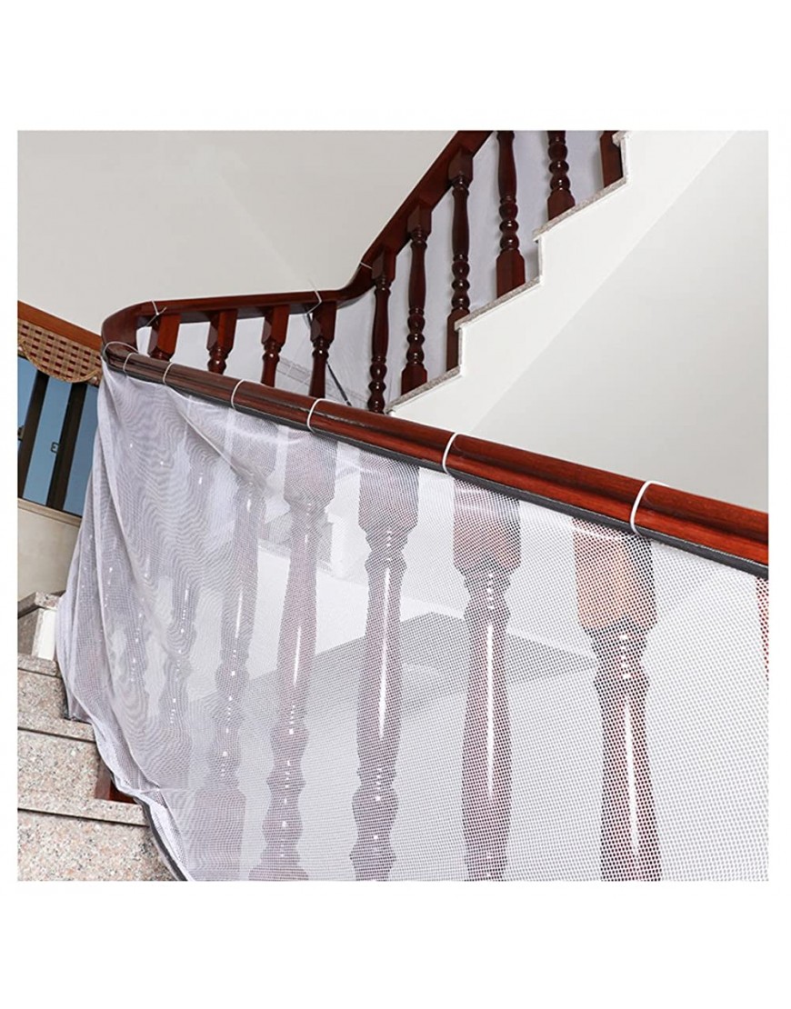 Indoor Balcony and Stairway Railing Net Durable Baby Toddlers Kids Pet Banister Stair Net Protector 10ft by 2.5ft White 10ft L x 2.5ft H - BHXDZ10VG