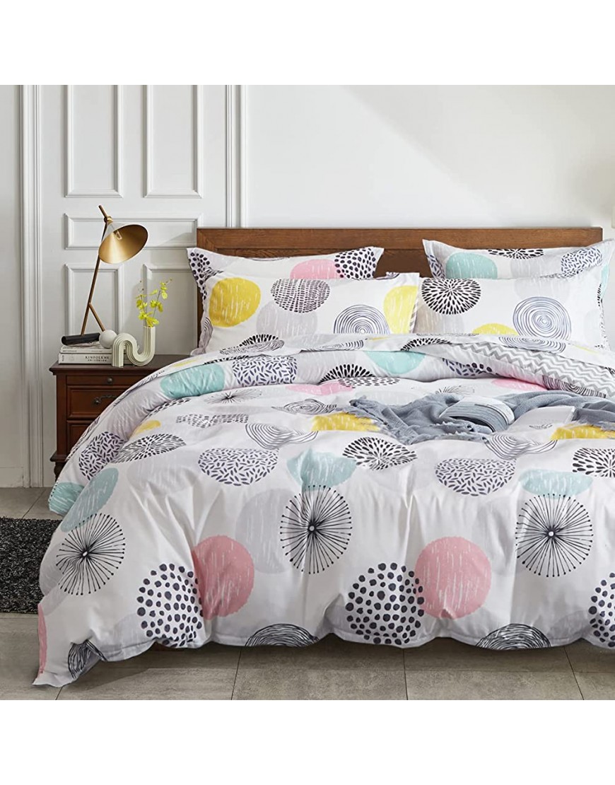 6 Pieces Comforter Sheet Set Twin Size Bed in a Bag Girls Colorful Dots Style Soft Microfiber Reversible Bedding Set 1 Comforter 2 Pillow Shams 1 Flat Sheet 1 Fitted Sheet 1 Pillowcases - BBKN7K50P