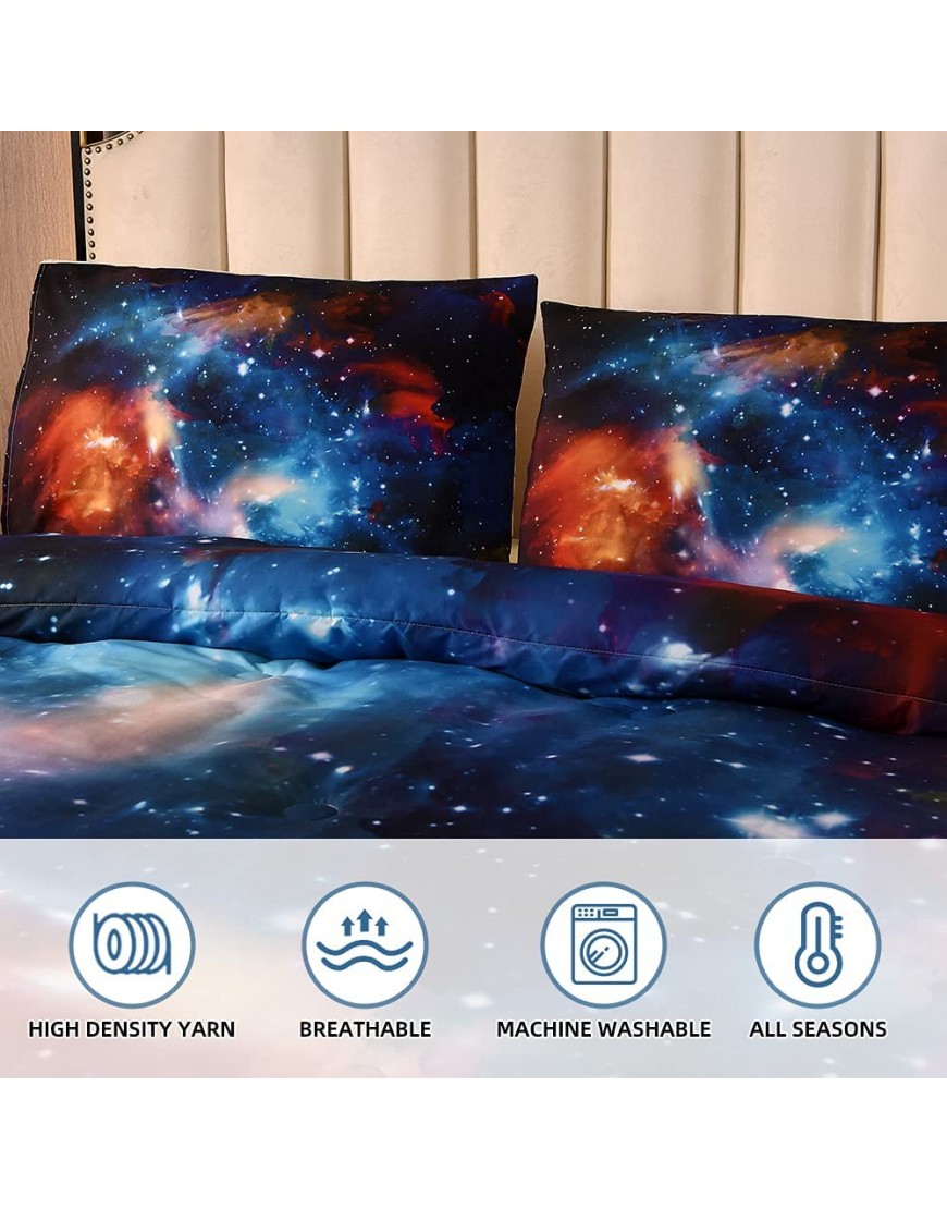 Btargot 3 Piece 3D Galaxy Comforter Twin66x90lnch 3 Pieces1 Galaxy Comforter 2 Pillowcase Universe Nebula Outer Space Comforter Microfiber Bedding Set for Boys Kids - BNVSX5U6G