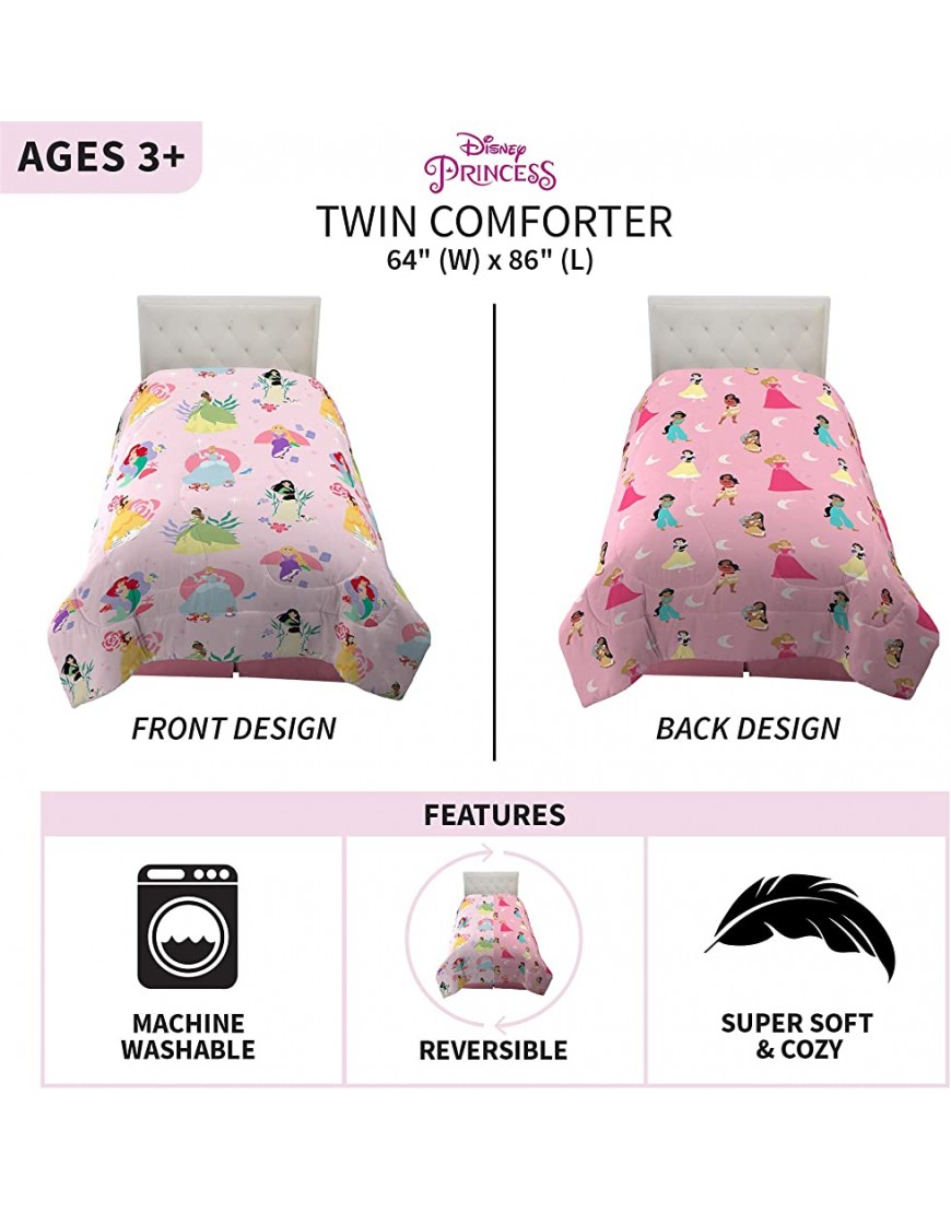 Franco Kids Bedding Soft Microfiber Comforter Twin Disney Princess - BJUZSEU69