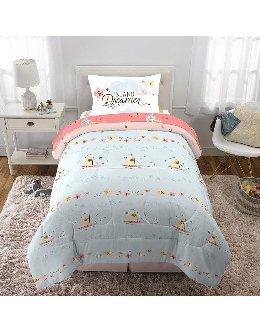 Franco Kids Bedding Super Soft Microfiber Comforter and Sheet Set 4 Piece Twin Size Disney Princess Moana - BHXB51M9P