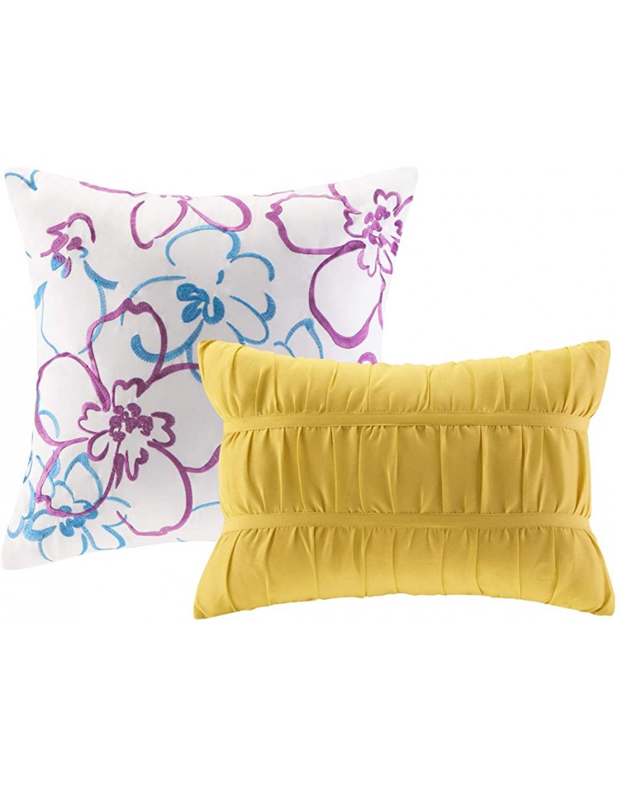 Intelligent Design Comforter Set Vibrant Floral Design Teen Bedding for Girls Bedroom Mathcing Sham Decorative Pillow Full Queen Olivia Blue ID10-169 - BCD32PW4N