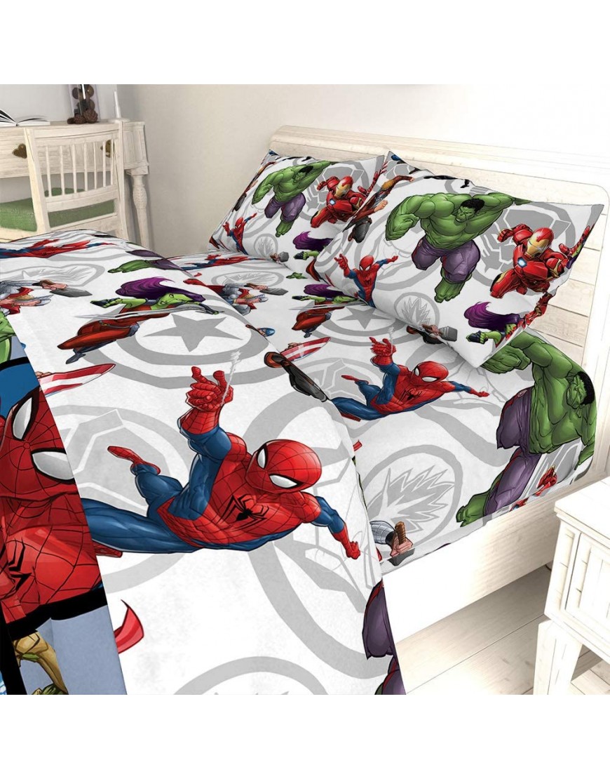 Jay Franco Marvel Avengers Team 5 Piece Full Bed Set Includes Comforter & Sheet Set Super Soft Fade Resistant Polyester Official Marvel Product - BGXNC46TH