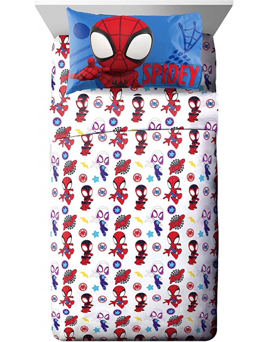 Jay Franco Marvel Spidey and His Amazing Friends Team Spidey 5 Piece Twin Size Bed Set Includes Comforter & Sheet Set Bedding Super Soft Fade Resistant Microfiber Official Marvel Product - B83A4HIN0