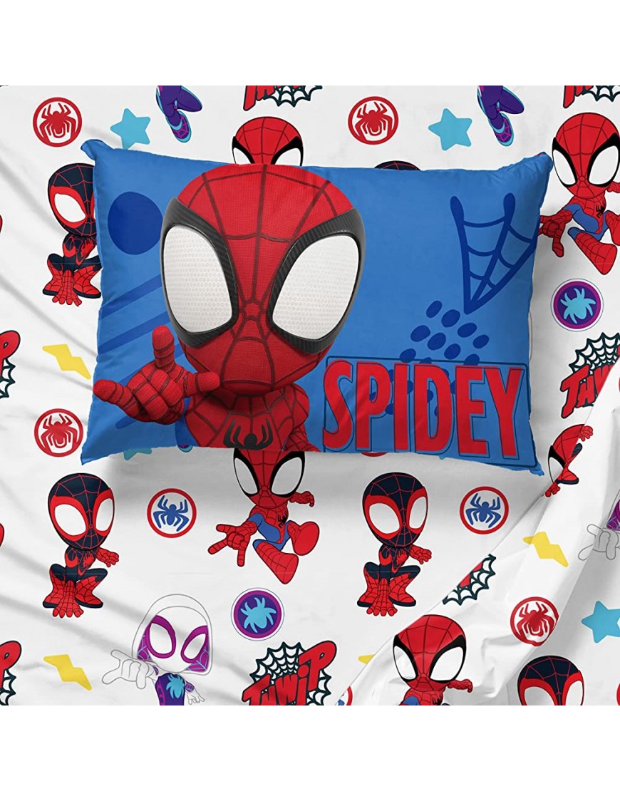 Jay Franco Marvel Spidey and His Amazing Friends Team Spidey 5 Piece Twin Size Bed Set Includes Comforter & Sheet Set Bedding Super Soft Fade Resistant Microfiber Official Marvel Product - B83A4HIN0