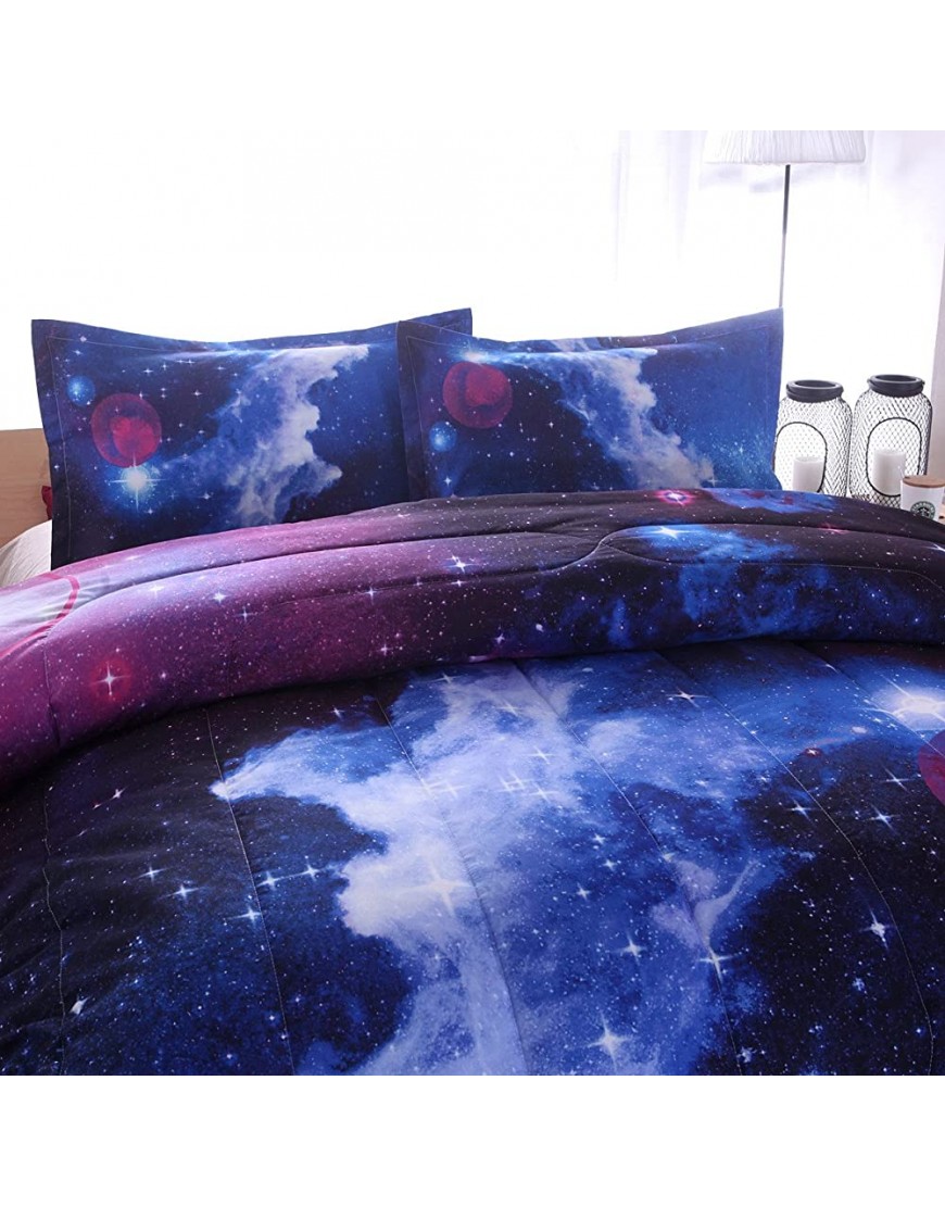 NTBED Galaxy Comforter Set Full Size with 2 Matching Pillow Shams Sky Oil Printing Outer Space Bedding Sets for Teens Boys Girls - BU4PHIQ16