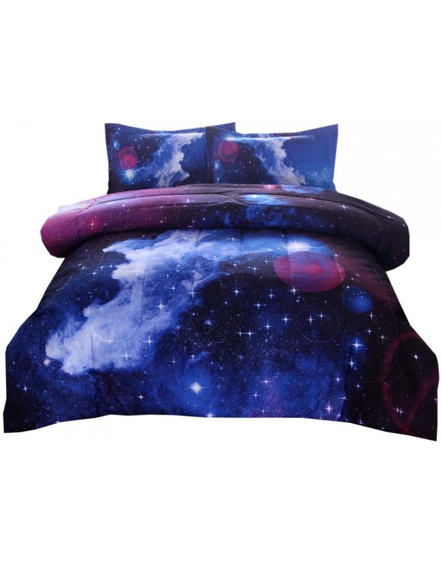 NTBED Galaxy Comforter Set Full Size with 2 Matching Pillow Shams Sky Oil Printing Outer Space Bedding Sets for Teens Boys Girls - BU4PHIQ16