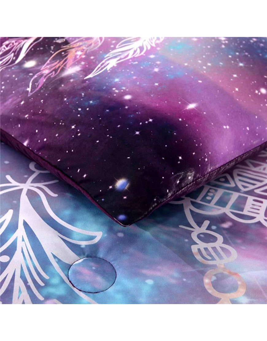 NTBED Galaxy Dream Catcher Comforter Set Twin Purple 3-Pieces Bohemian Mandala Quilt Boho Dreamcather Bedding Set for Kids Teens Girls Purple Twin - BJGHVIGYU
