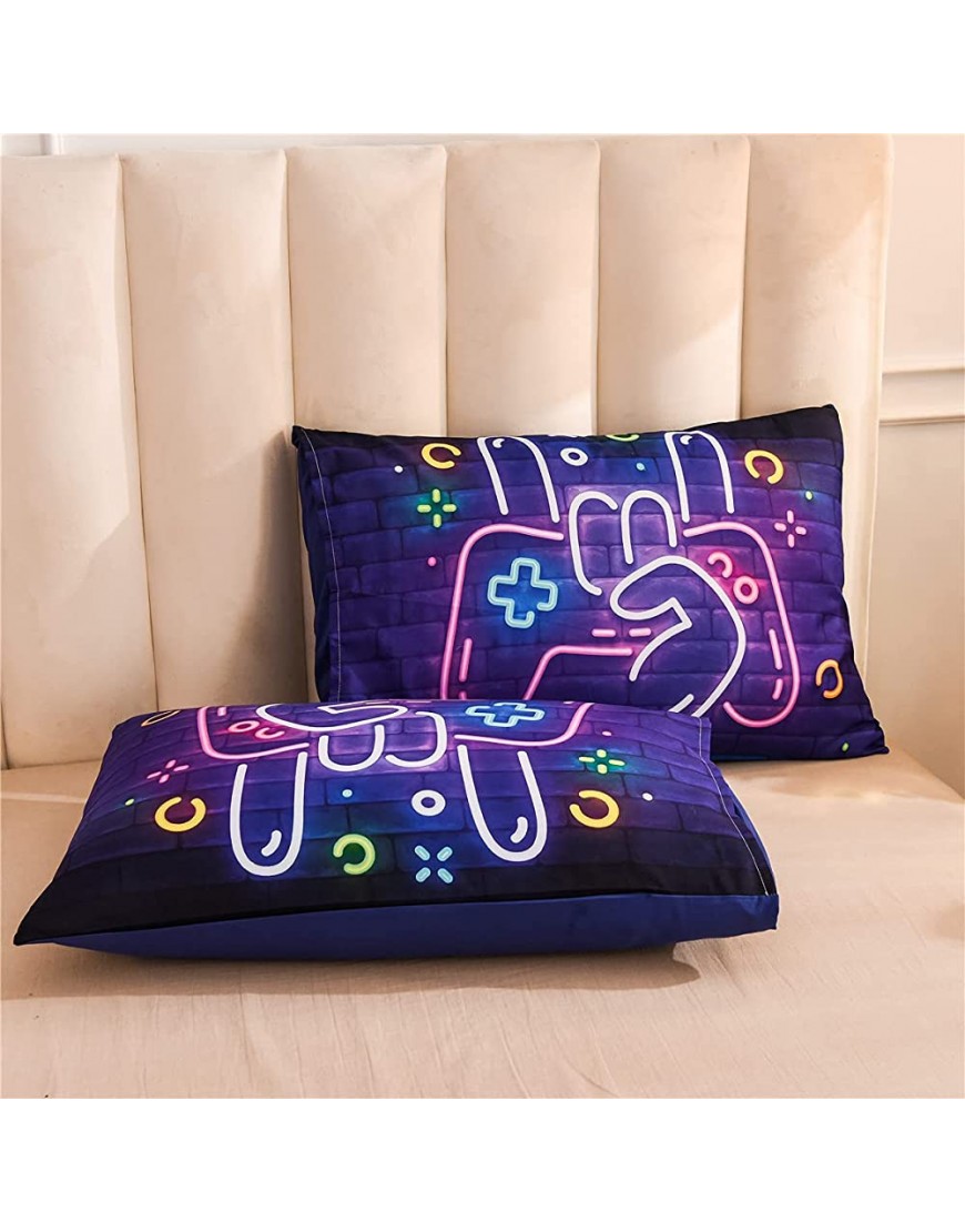 NTBED Game Console Comforter Set for Boys Girls Kids 3D Gaming Lightweight Microfiber Bedding Sets Queen Purple - BT2U0YSI7