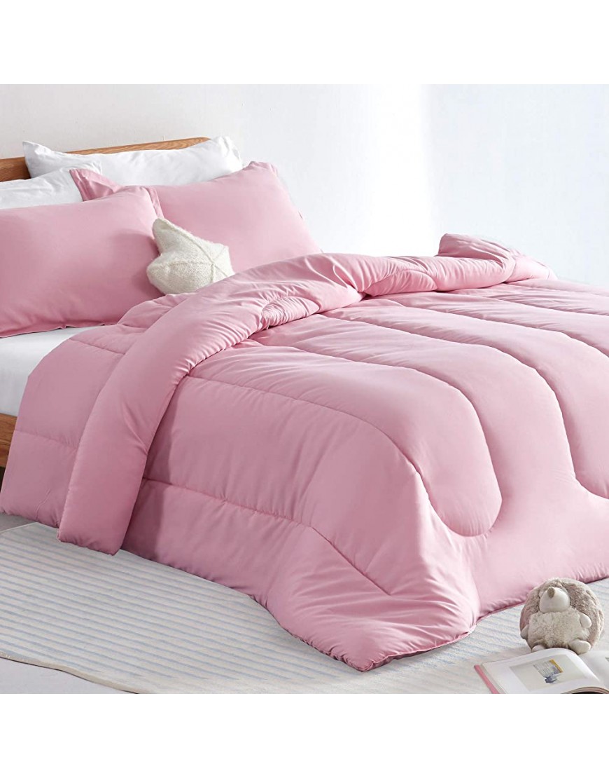 SLEEP ZONE Kids Super Soft Twin Comforter Set 2 Piece with 1 Pillow Sham Cute Printed Easy Care Fade Resistant Ballet Pink Twin - B1B84LLXO
