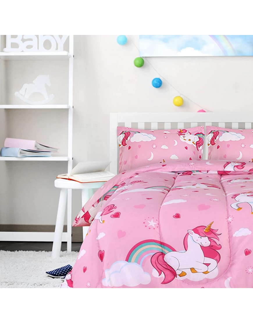 Utopia Bedding All Season Unicorn Comforter Set with 2 Pillow Cases 3 Piece Soft Brushed Microfiber Kids Bedding Set for Boys Girls – Machine Washable Twin Twin XL - BLIYEKIDW
