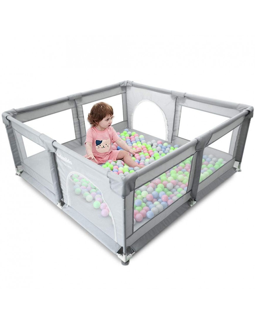 Babay Playpen Extra Large Activity Center Indoor & Outdoor Large Playpen with Anti-Slip Base Sturdy Safety Fence with Super Soft Breathable Mesh - B18LB1C9V