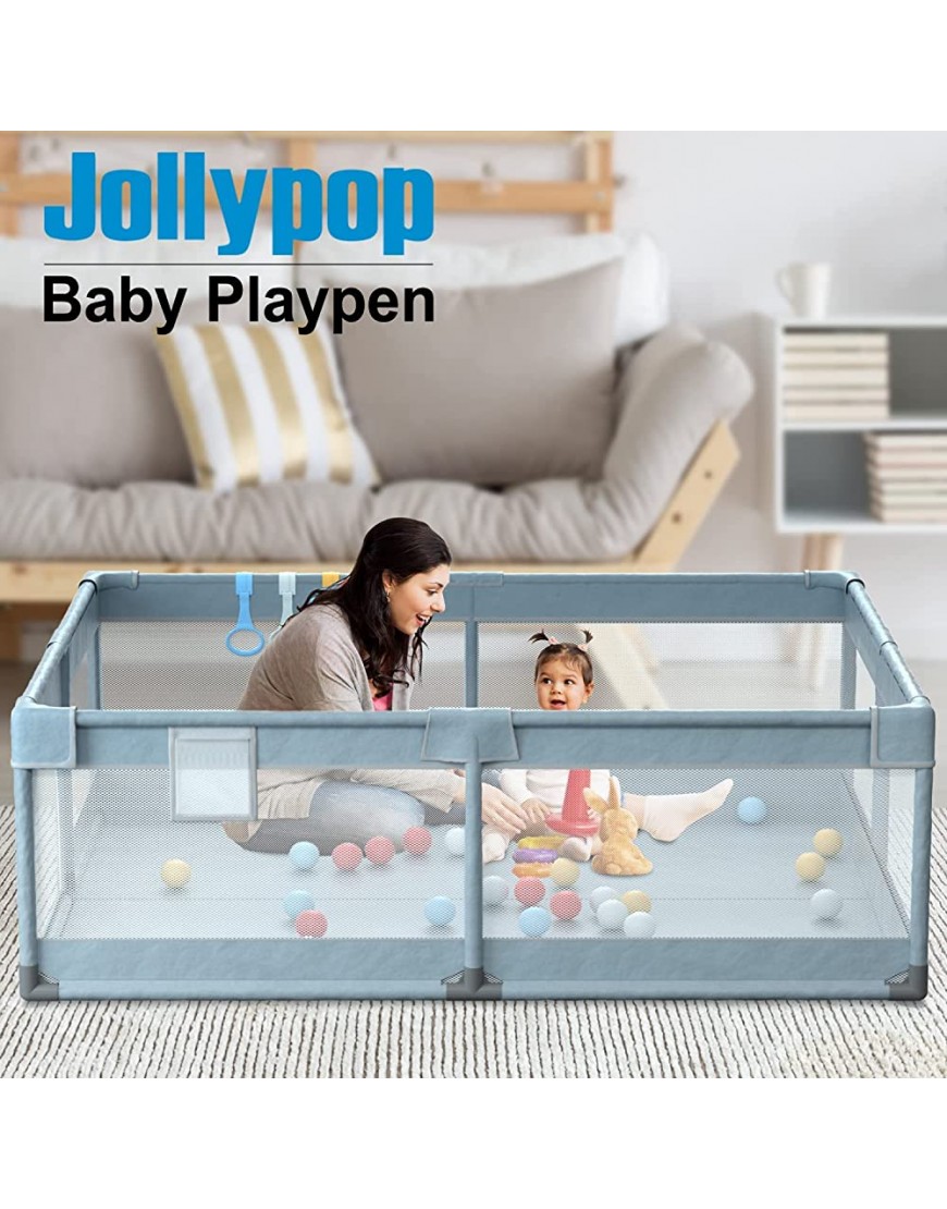 Baby Playpen Large Baby Playpen Playpen for Babies and Toddlers with Breathable Mesh Playpens for Babies with 4 Anti-Slip Suckers Indoor Outdoor Reliable Baby Activity CenterGray - BB23QDGZE