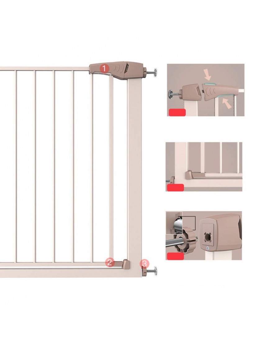 HAIZHEN Safety Metal Gate Extra-Wide Safety Pet Gate Pressure Fitted with Triple Lock and Bottom Security Stop Size : Width 82-89cm - B058CI0TD