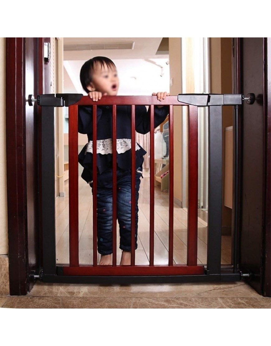 LITINGFC Baby Security Gate Indoor No Punching Solid Wood Child Staircase Corridor Safety Protection Door Rail Pet Fence 2 Colors Color : Red Size : 117-124CM Wide - BRH1MP29U