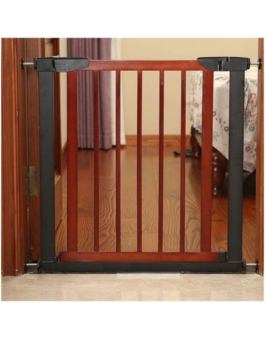 LITINGFC Baby Security Gate Indoor No Punching Solid Wood Child Staircase Corridor Safety Protection Door Rail Pet Fence 2 Colors Color : Red Size : 117-124CM Wide - BRH1MP29U