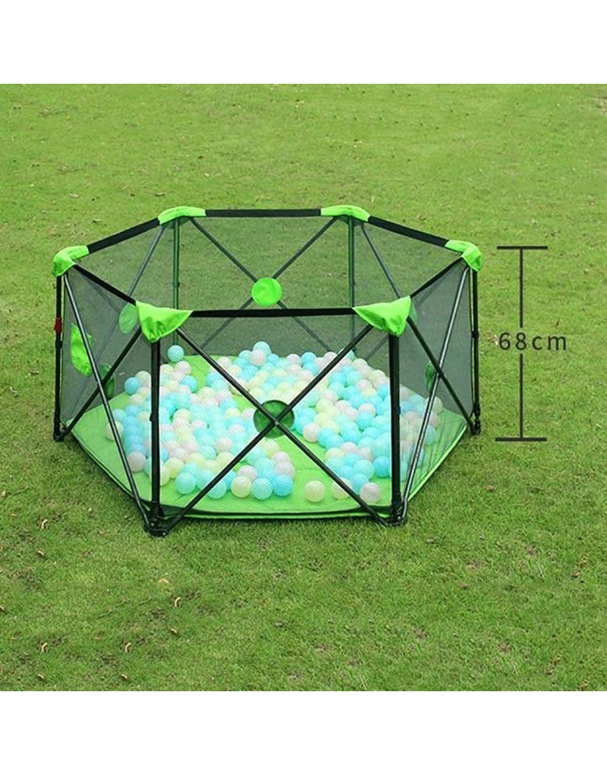 weilan NBgy Children's Playpen Baby Crawling Toddler Fence Indoor and Outdoor Playground Child Safety Fence Fast Folding Oxford Cloth Green 68cm Color : Green - BL2RQFJKW