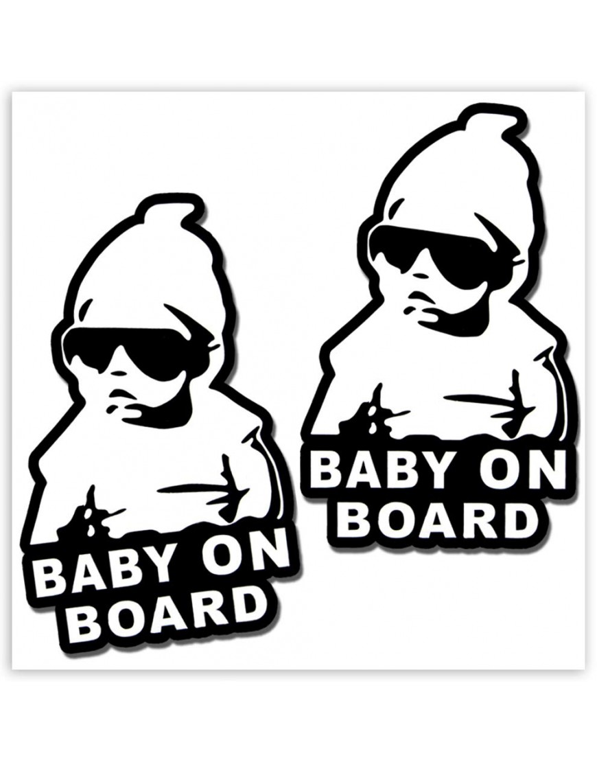 2 x Vinyl Self-Adhesive Funny Stickers Hangover Baby on Board Decal Car Window Auto B 167 - BZZTQ9NM8