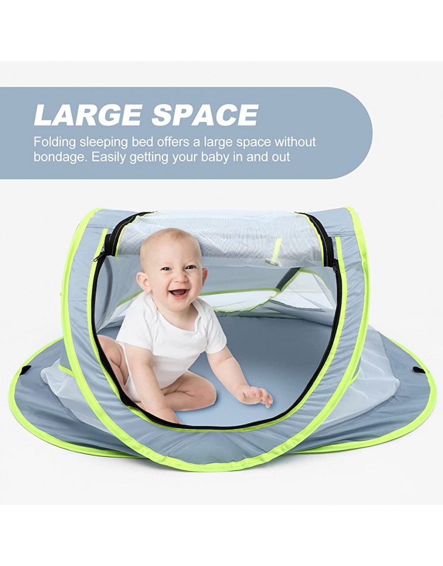 Alipis Baby Tent Portable Baby Travel Bed Beach Sun Shelter See Through Tent Baby Camping Bed Beach Shade Tent for Girls Boys - BCN4QQUB2