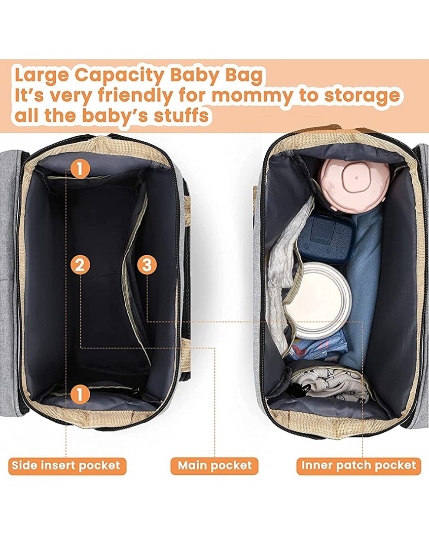 Baby Nappy Changing Bags Changing Station Portable Baby Bed Travel Bassinet Folding Crib Shade Cloth Changing Pad Waterproof Red - B37BZ2DNH