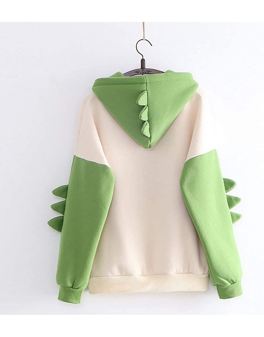 Cute Dinosaur Cosplay Sweatshirt Fashion Long Sleeve Tyrannosaurus Shape Hoodies Drawstring Plus Size Fall Pullover Tops - BDMHXU6UM