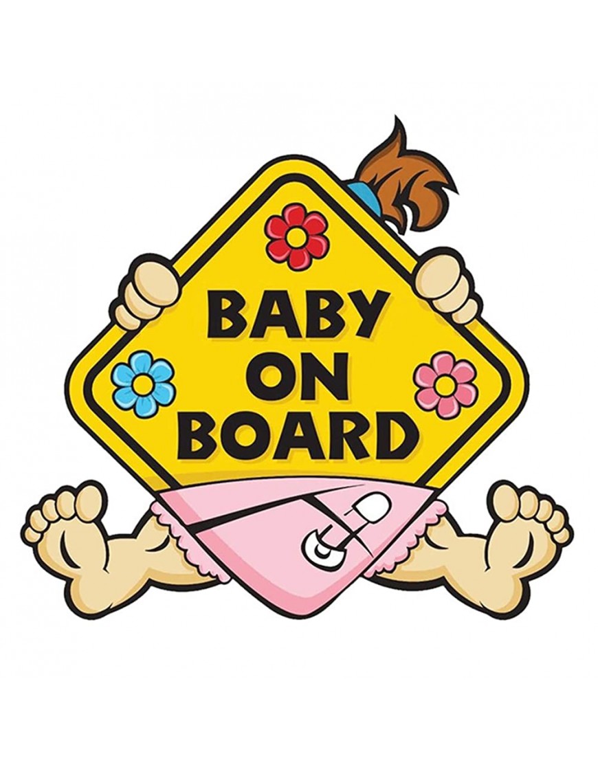 FAMKIT Baby ON Board Car Sticker Safety Signs Self-Adhesive Waterproof Long to Last Easy to Install - BC48V9AXS