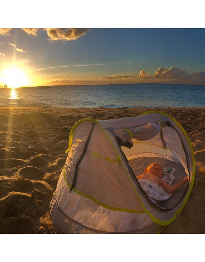 Large Baby Beach Tent Portable Baby Travel Tent UPF 50+ Infant Sun Shelters Pop Up Folding Travel Bed Mosquito Net Sunshade with 2 Pegs - BSHTYGMW9